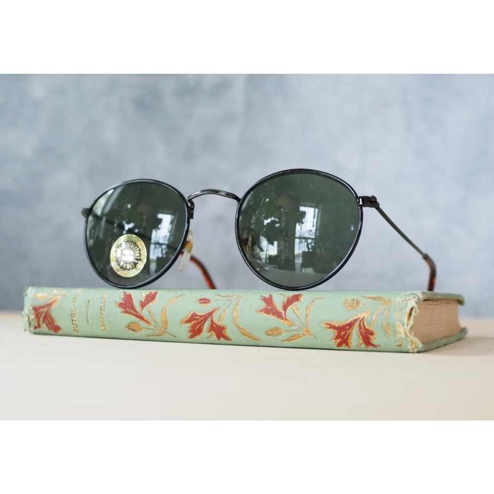 Vintage 1980s 90s Semi Round Sunglasses New Old Stock Hipster Academia Preppy